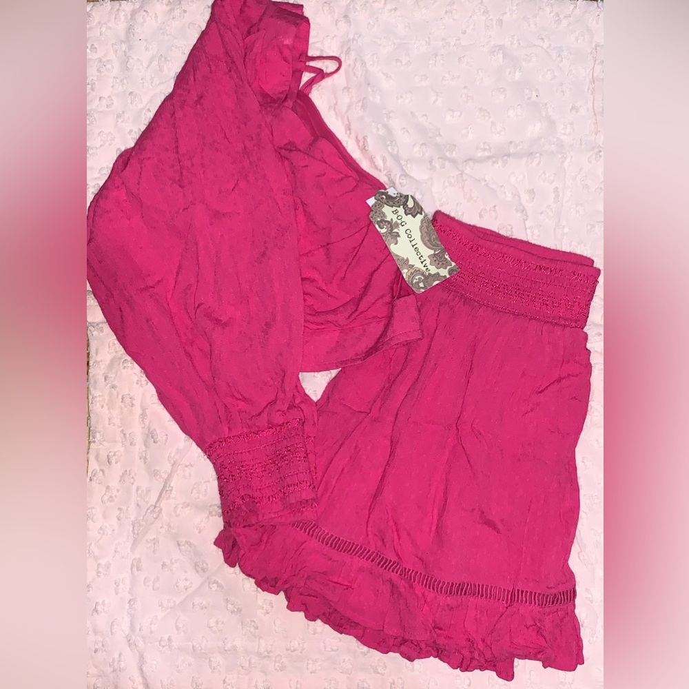 Crop top and flowy skirt set